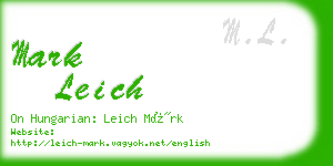 mark leich business card